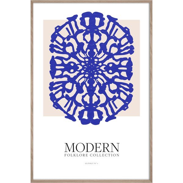 Spausdintas paveikslas su rėmeliu 60x90 cm Blue Folklore – Styler