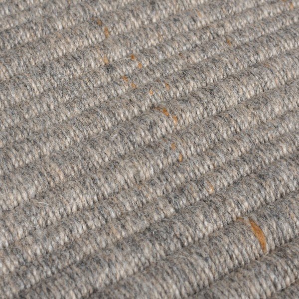 Rankų darbo pilkos spalvos iš vilnos mišinio kilimas 160x230 cm Rene Fringed Ribbed – Flair Rugs-image-3