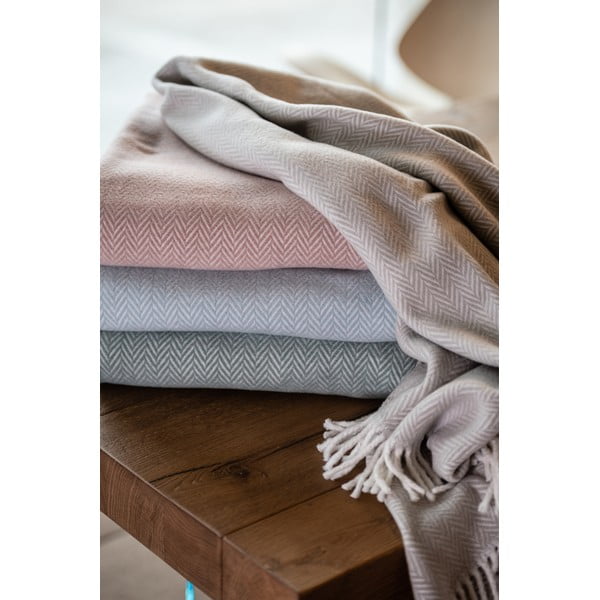 Pilkai rudas medvilninis pledas Euromant Skyline, 140 x 180 cm-image-4