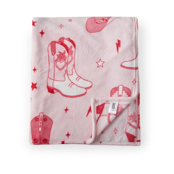 Rožinės spalvos iš mikropliušo lovatiesė 200x240 cm Cowgirl Boot – Sassy B