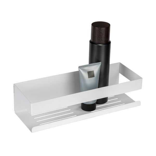 Su montavimu be gręžimo matinės baltos spalvos iš nerūdijančio plieno vonios lentyna su Turbo-loc tvirtinimu Genova – Wenko-image-2