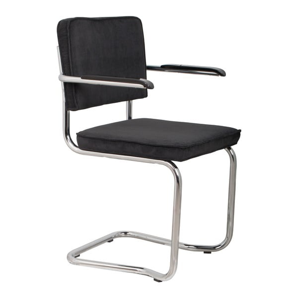 Juodos spalvos iš audinio valgomojo kėdės su porankiais/supamosios 2 vnt. – Zuiver