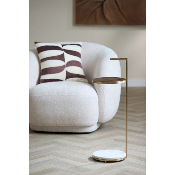 Su marmuriniu stalviršiu apvalios formos šoninis stalas ø 26 cm Leda – Light & Living-image-2