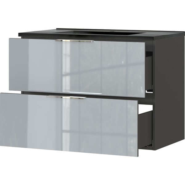 Pakabinama spintelė su kriaukle juodos spalvos/pilkos spalvos 81x61 cm Vasio – Germania-image-3