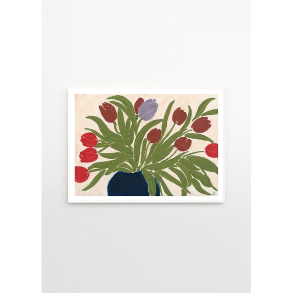 Plakatas 70x50 cm Tulips in a Blue Vase – Anine Cecilie Iversen – The Poster Club-image-3