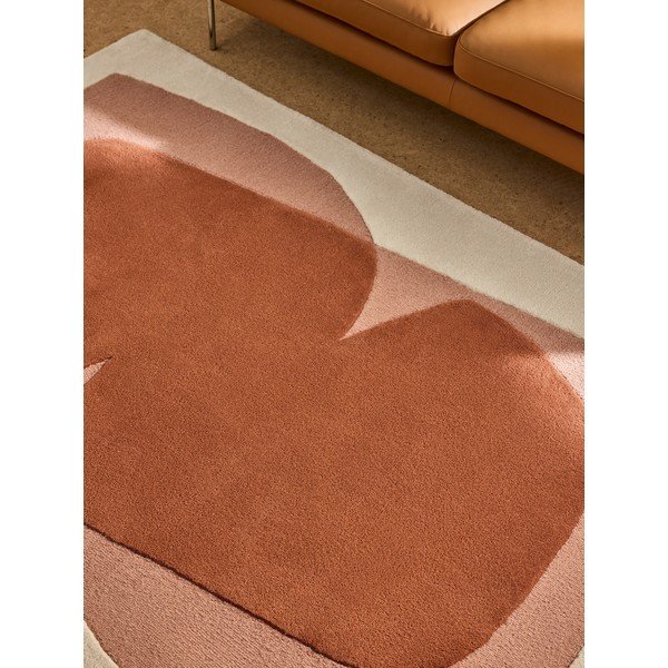 Rankų darbo oranžinės spalvos/smėlio spalvos iš vilnos kilimas 120x170 cm Kinney – MADE-image-3