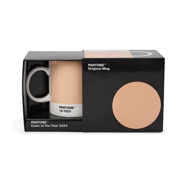 Puodelis iš keramikos oranžinės spalvos 375 ml Peach Fuzz 13-1023 – Pantone-image-2