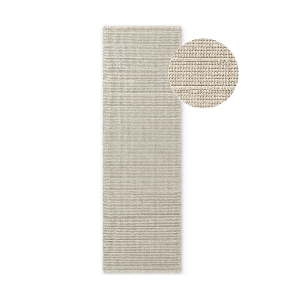 Rankų darbo kreminės spalvos iš vilnos kilimas 80x250 cm Camden Parker – Ted Baker