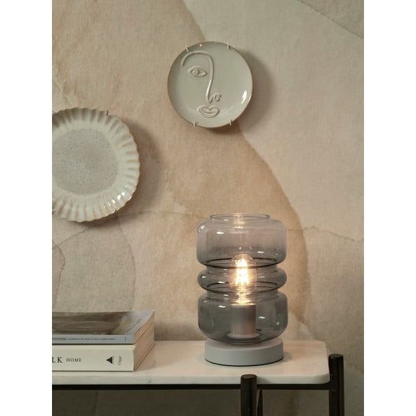 Stalinis šviestuvas pilkos spalvos (aukštis 23 cm) su stiklo gaubtu Verona – it's about RoMi-image-1