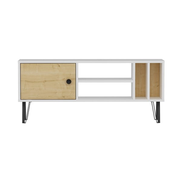 Baltas / natūralus ąžuolinis TV staliukas 120x52 cm Arven - Kalune Design