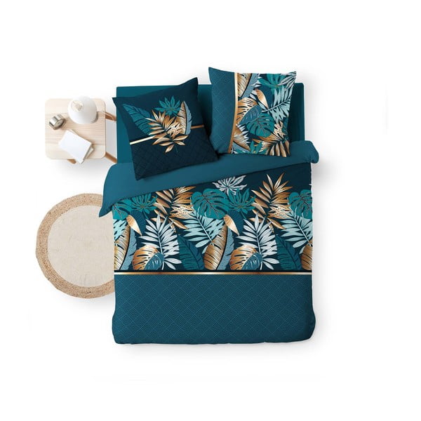 Mėlynos spalvos iš medvilnės dvigulė/itin ilga patalynė 240x220 cm Alianor – douceur d'intérieur