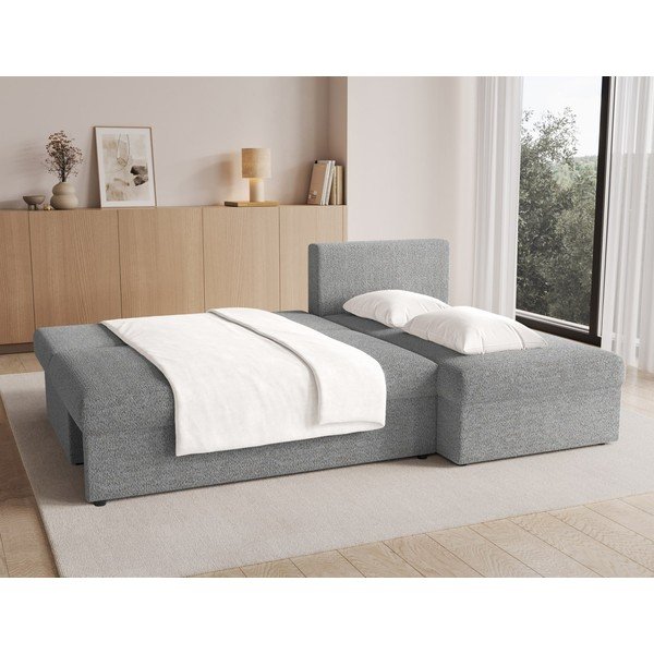 Pilkos spalvos sulankstoma/su sandėliavimo vieta kampinė sofa iš boucle Gino – ELTAP-image-3