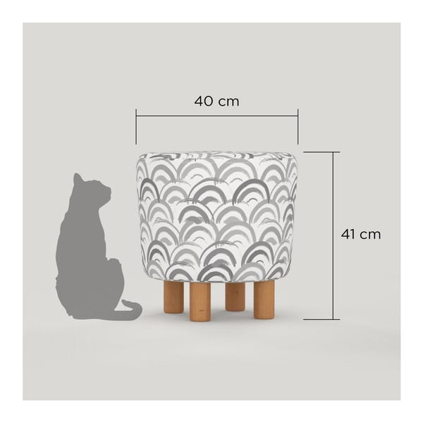 Taburetė su medinėmis kojelėmis Cono Mimar, ⌀ 41 cm-image-2