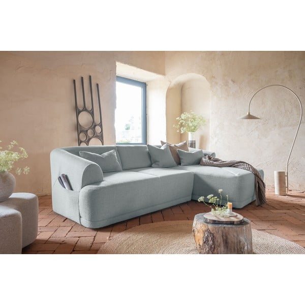 Kampinė sofa šviesiai pilkos spalvos – Miuform-image-2