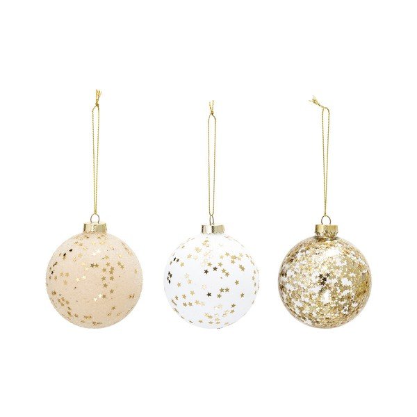 3 stiklinių kalėdinių papuošalų rinkinys Bloomingville Ornamentas, ⌀ 8 cm