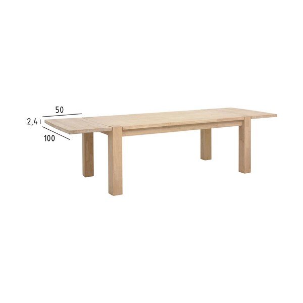Iš ąžuolo masyvo stalo prailginimas 100x50 cm Texas – Furnhouse-image-4