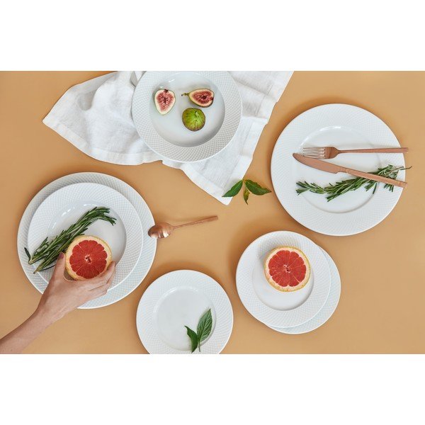 12 dalių baltų porcelianinių lėkščių rinkinys Bonami Essentials Imperio-image-1