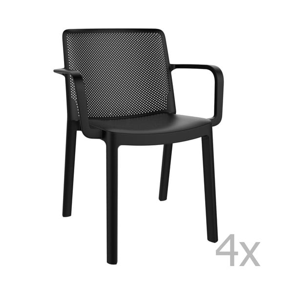 4 juodų sodo kėdžių rinkinys "Resol Fresh