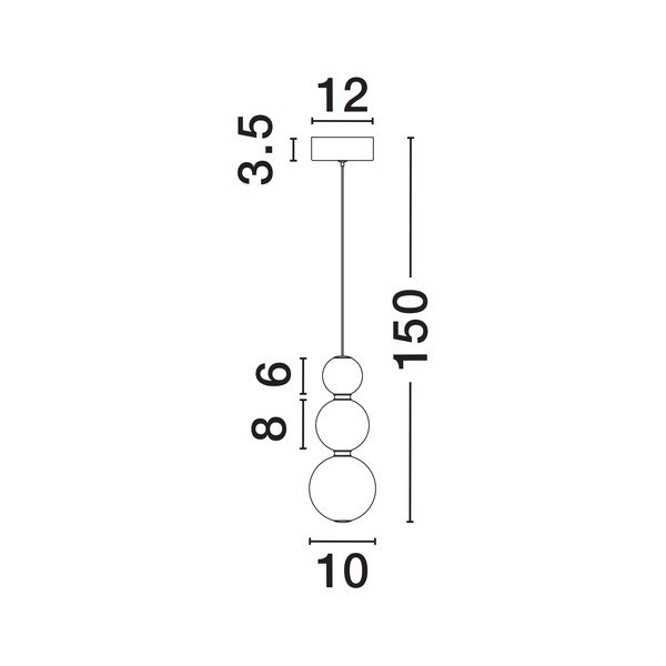 Baltos spalvos/blizgios sidabrinės spalvos iš metalo kabantis šviestuvas LED su pritemdymo funkcija ø 10 cm su stiklo gaubtu Perla – Nova Luce-image-1