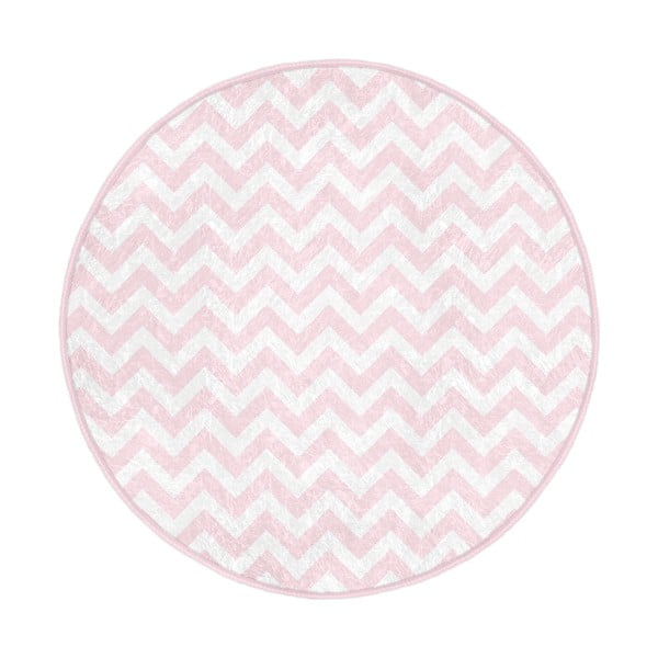 Skalbiamas/robotiniams dulkių siurbliams apvalios formos kilimas šviesiai rožinės spalvos ø 120 cm Comfort – Mila Home