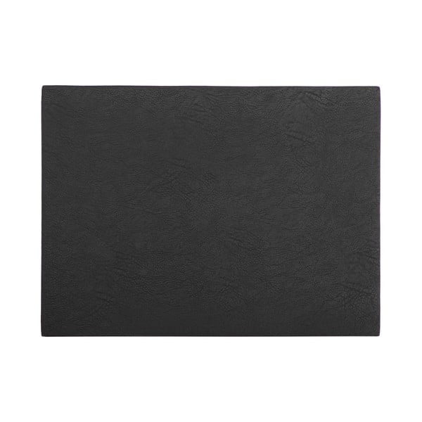 Juodas dirbtinės odos kilimėlis ZicZac Troja Rectangle, 33 x 45 cm