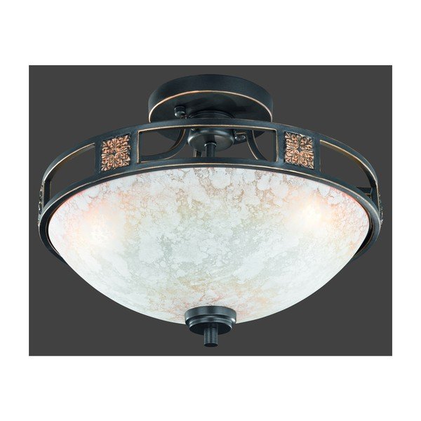 Juodos spalvos lubinis šviestuvas ø 42 cm su stiklo gaubtu Quinta – Trio-image-3