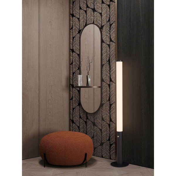 Matinės juodos spalvos iš plieno pastatomas šviestuvas LED su pritemdymo funkcija (aukštis 141 cm) su gaubtu iš akrilo stiklo Glaze – Nova Luce-image-1