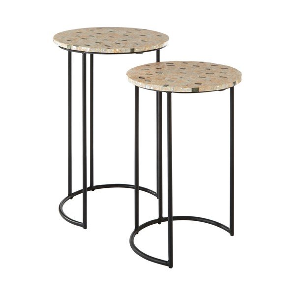 Apvalios formos šoniniai stalai 2 vnt. ø 38 cm Halle – Premier Housewares-image-2