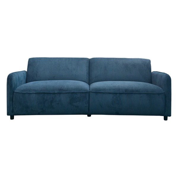 Mėlynos spalvos reguliuojama/sulankstoma sofa iš kordinio velveto 209 cm Alicia – Støraa