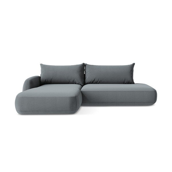 Pilkai mėlynos spalvos sulankstoma kampinė sofa (su kairiuoju kampu/su gultu) Hale – Makamii