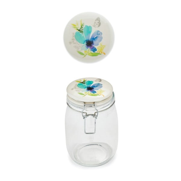 Stiklinis indelis su akmens masės dangteliu Cooksmart ® Chatsworth Floral, 1 l