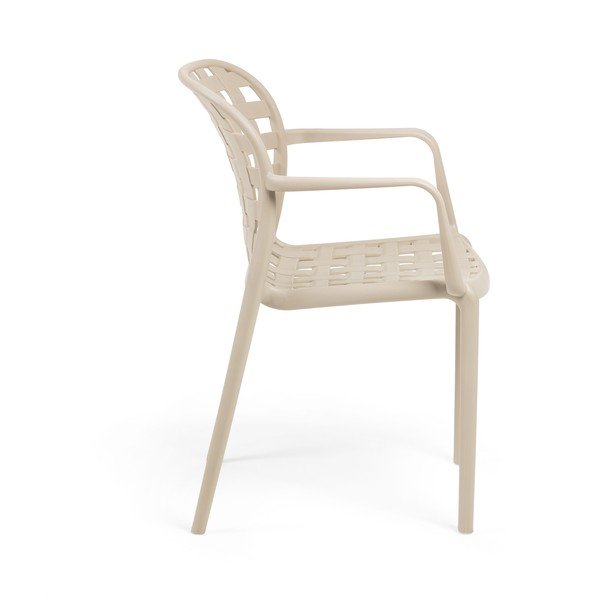 Smėlio spalvos sodo krėslas su plieninėmis kojomis Kave Home Onha-image-3