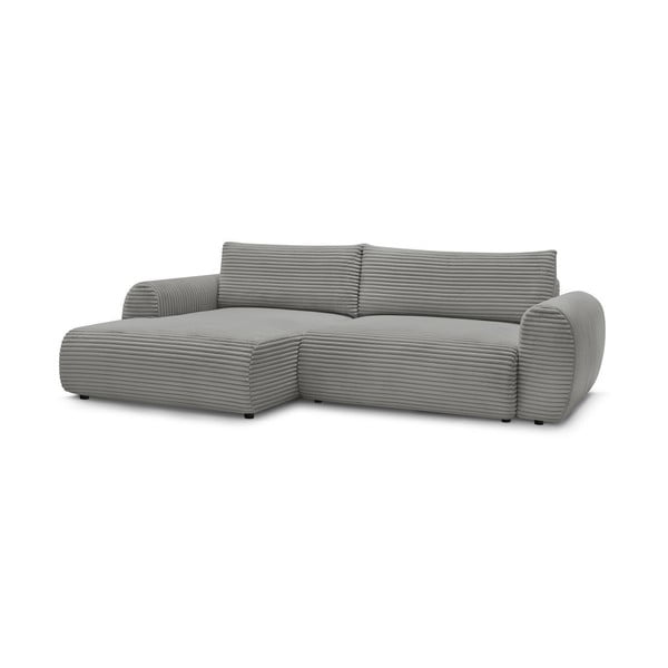 Iš kordinio velveto sulankstoma kampinė sofa tamsiai pilkos spalvos (su kairiuoju kampu) Lucien – Bobochic Paris-image-3