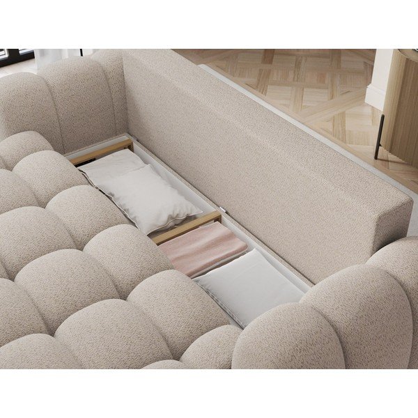 Smėlio spalvos sulankstoma sofa iš boucle 256 cm Cotonn – ELTAP-image-4