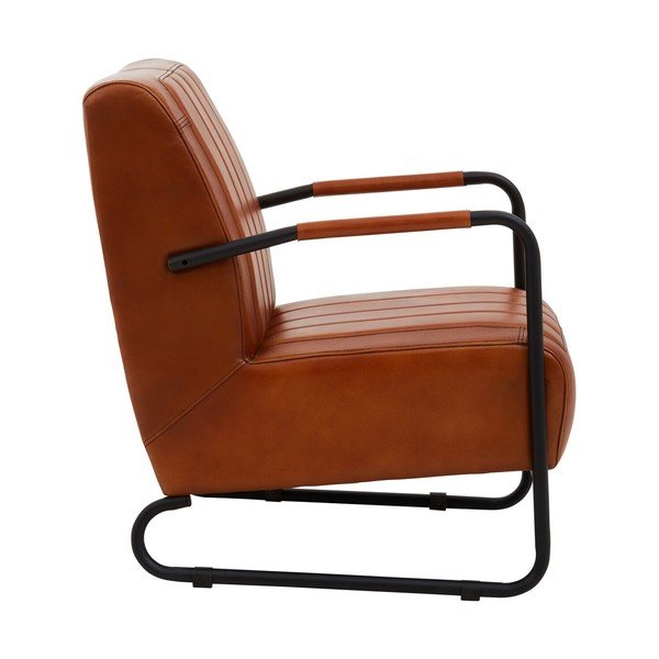 Rudos spalvos krėslas iš odos Buffalo – Premier Housewares-image-2