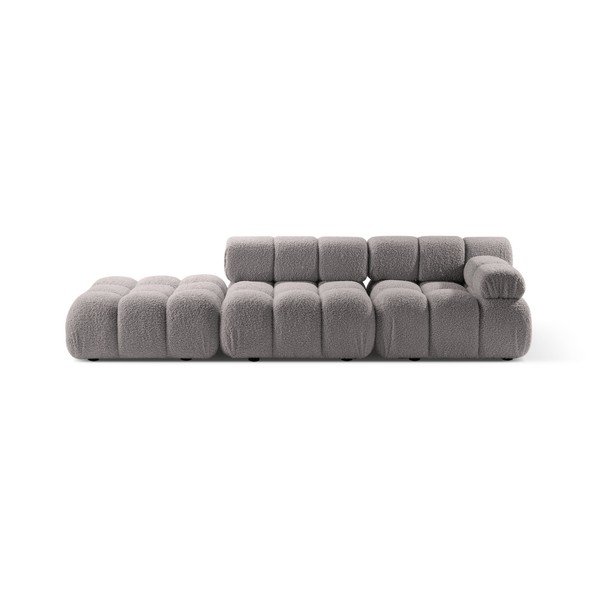 Iš boucle sofa šviesiai pilkos spalvos 288 cm Bellis – Micadoni 