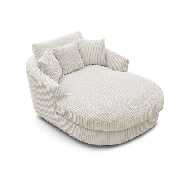 Smėlio spalvos krėslas iš kordinio velveto Belem – Bobochic Paris-image-4