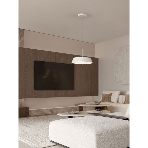 Baltos spalvos iš aliuminio kabantis šviestuvas LED su pritemdymo funkcija ø 45 cm Velio – Nova Luce-image-1