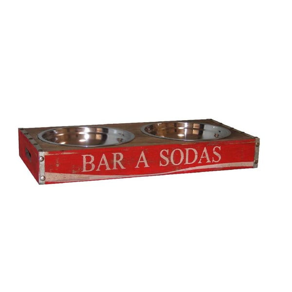 Raudoni šunų dubenėliai "Antic Line Bar Sodas