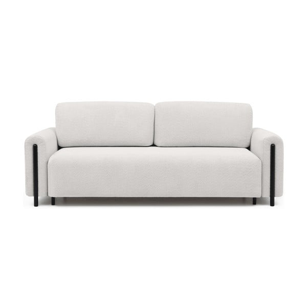 Kreminės spalvos iš boucle sulankstoma/su sandėliavimo vieta sofa 244 cm Arcadova – ELTAP