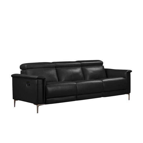 Iš dirbtinės odos sofa juodos spalvos 222 cm Lund – Støraa-image-2