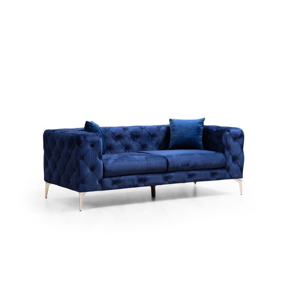 Sofa tamsiai mėlynos spalvos iš velveto 197 cm Como – Artie