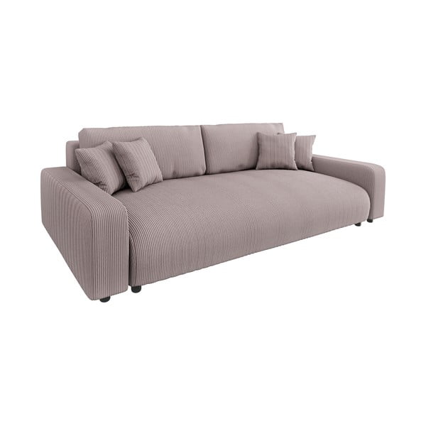 Šviesiai rožinės spalvos iš kordinio velveto sulankstoma/su sandėliavimo vieta sofa 234 cm Sara – Ropez