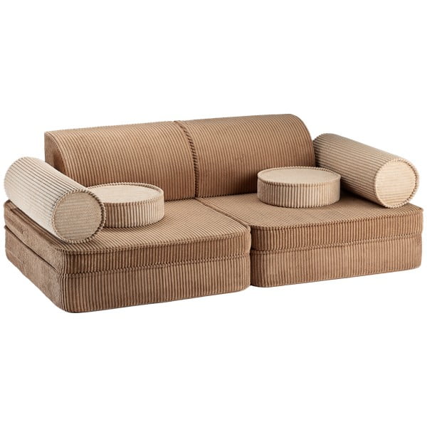 Rudos spalvos iš kordinio velveto vaikiška sofa 132 cm Settee – Wigiwama