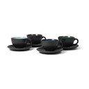 Juodos spalvos/tamsiai mėlynos spalvos iš keramikos puodeliai 4 vnt. 240 ml Gastro Black/Mix – Bitz