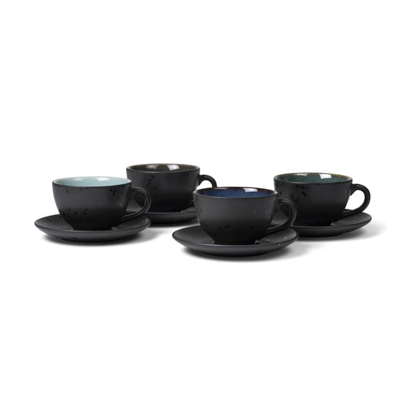 Juodos spalvos/tamsiai mėlynos spalvos iš keramikos puodeliai 4 vnt. 240 ml Gastro Black/Mix – Bitz