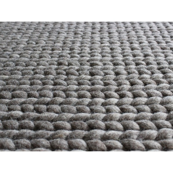 Riešutmedžio rudos spalvos pintas vilnos kilimas Wooldot Ball Rugs, 170 x 240 cm-image-2
