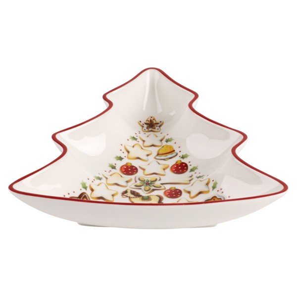 Raudonos ir baltos spalvos porcelianinis eglutės formos indas Villeroy & Boch Tree, 17,5 x 16,5 cm-image-1