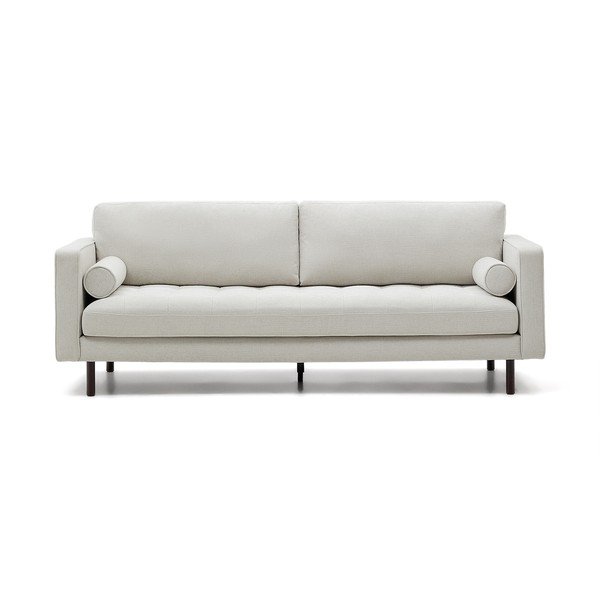 Pilkai smėlinės spalvos iš šenilinio audinio sofa 222 cm Debra – Kave Home