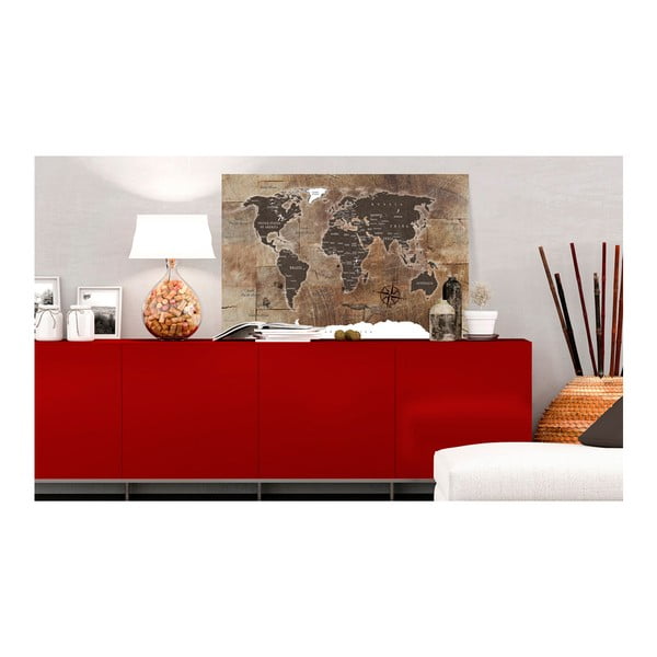 Medinis mozaikinis pasaulio žemėlapis Bimago, 120 x 80 cm-image-1